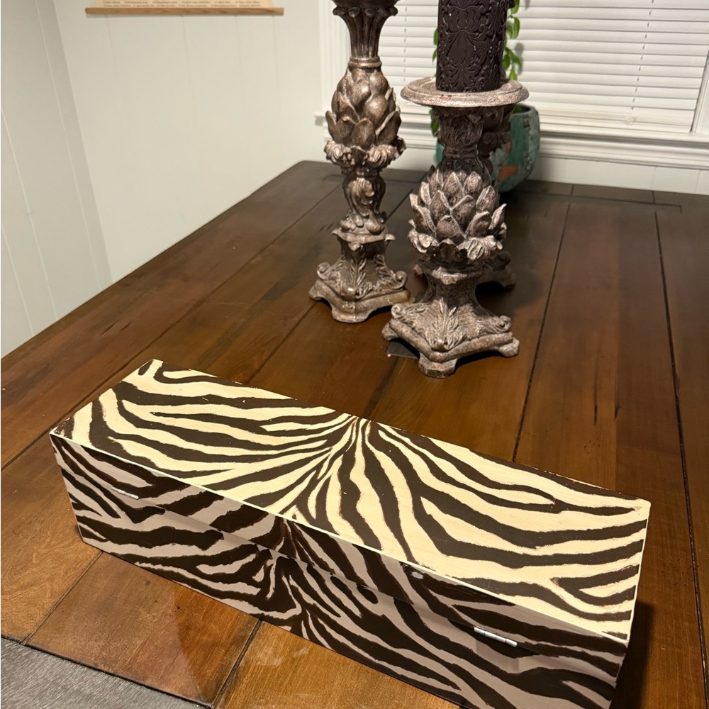 Zebra Print Decorative Box Heavy - Picture 2 of 4